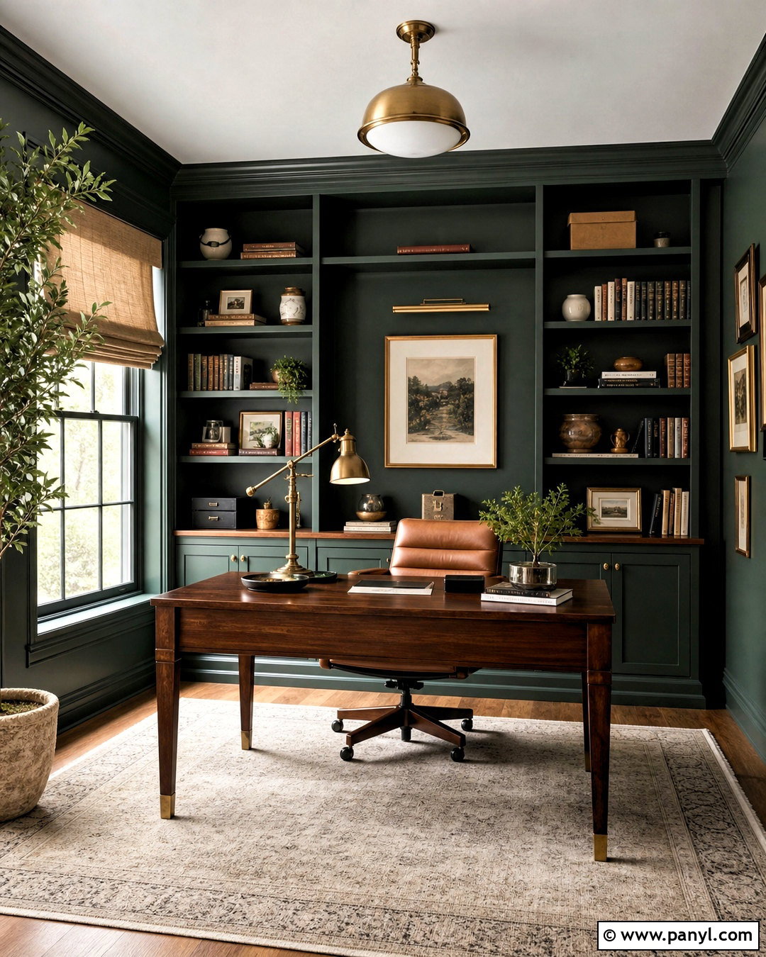 Dark Green Home Office Walls - 20 green wall ideas