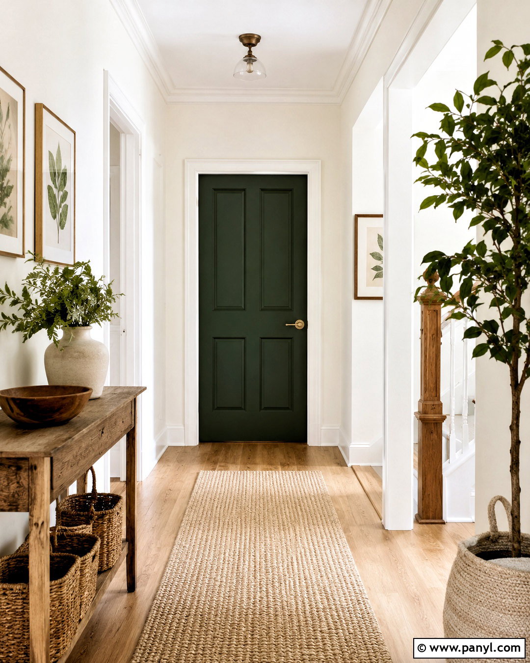 Dark Green Interior Door With Natural Decor - 20 dark doors interior ideas