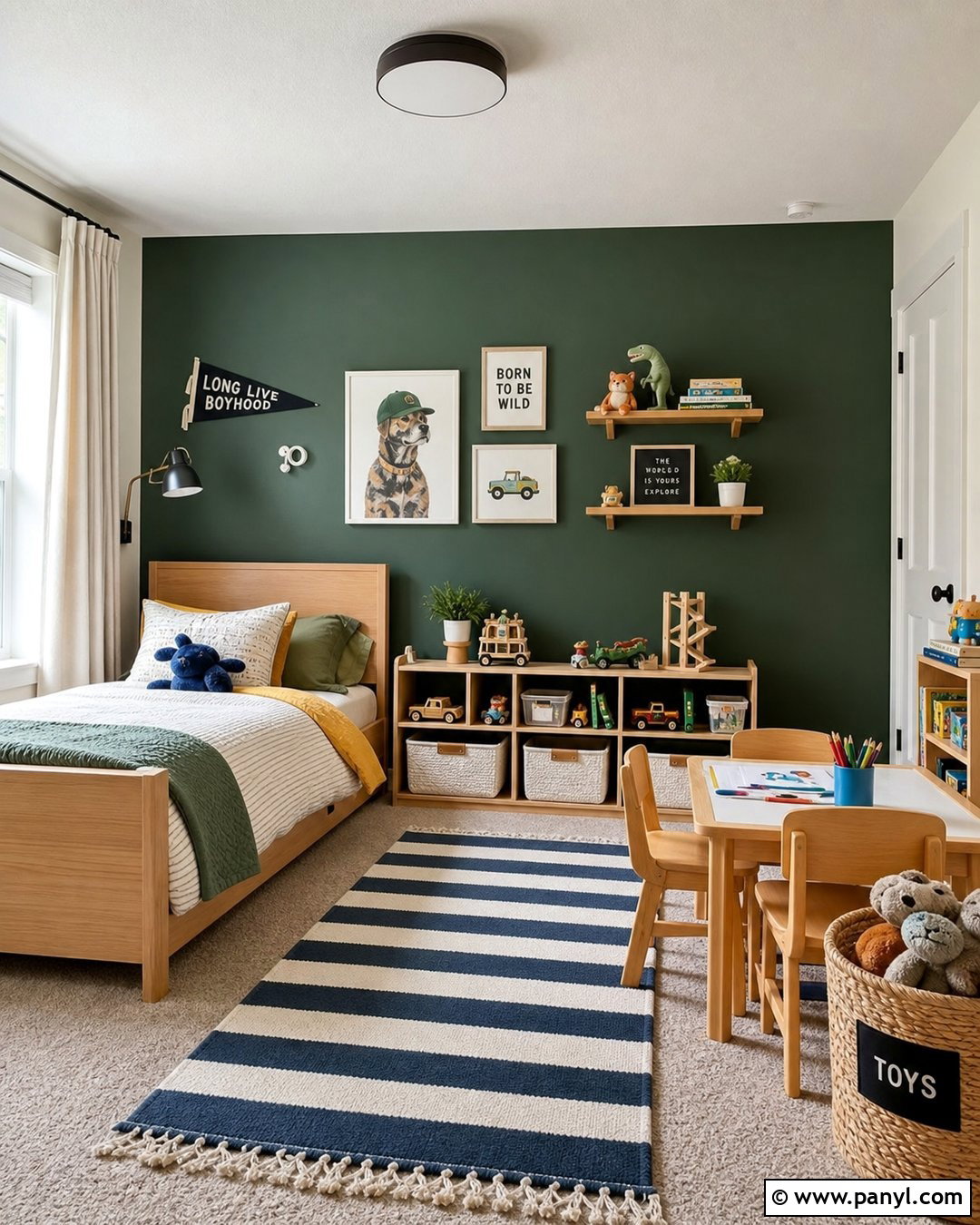 Dark Green Kids Bedroom Accent Wall - 45 dark green accent wall ideas