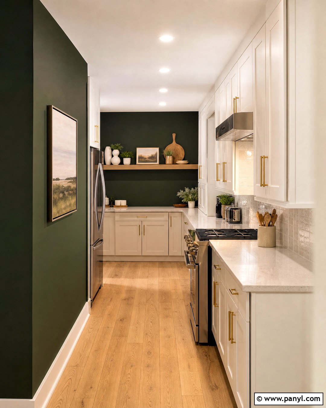 Dark Green Kitchen Walls In A Galley Kitchen - 20 dark green kitchen walls