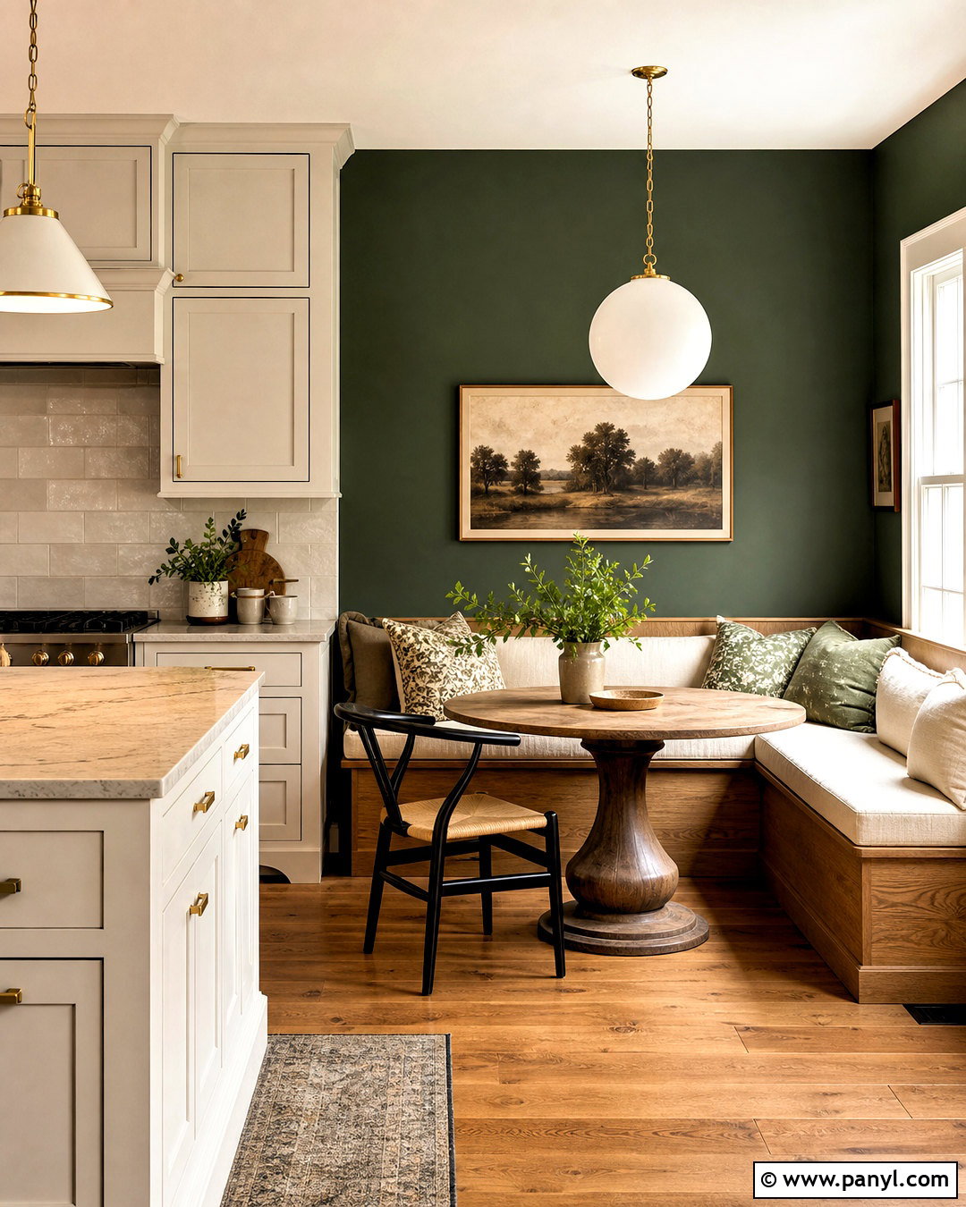 Dark Green Kitchen Walls With A Breakfast Nook - 20 dark green kitchen walls