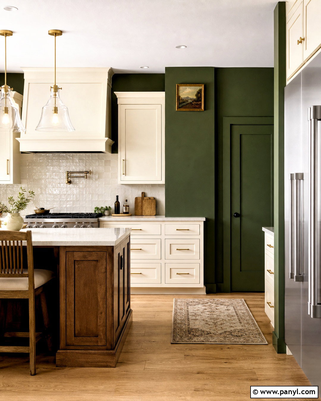Dark Green Kitchen Walls With Cream Cabinets - 20 dark green kitchen walls