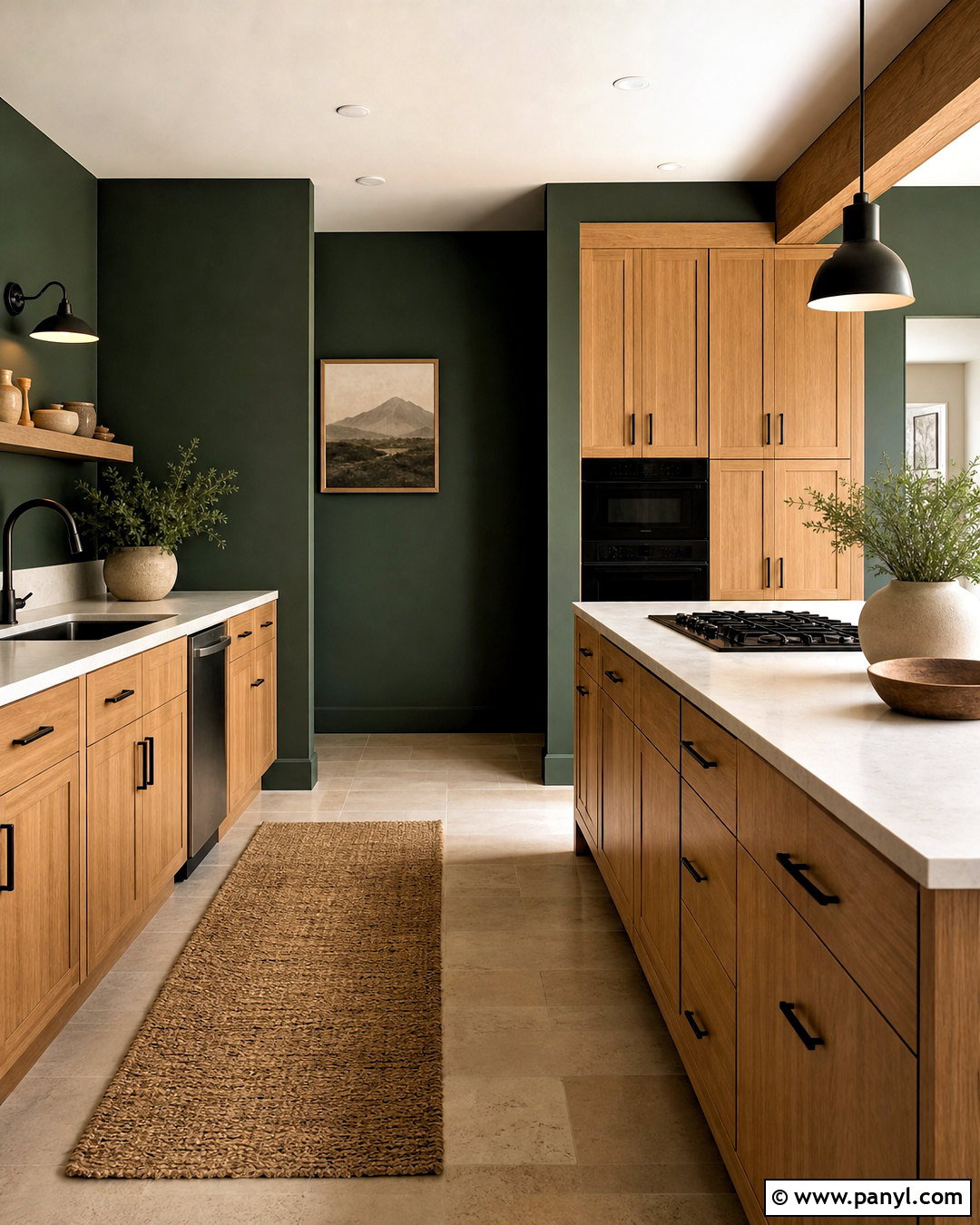 Dark Green Kitchen Walls With Light Wood Cabinets - 20 dark green kitchen walls