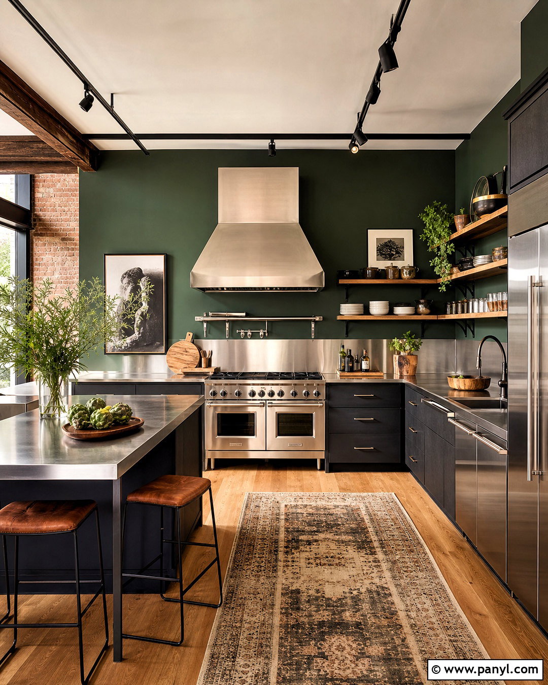 Dark Green Kitchen Walls With Stainless Steel - 20 dark green kitchen walls
