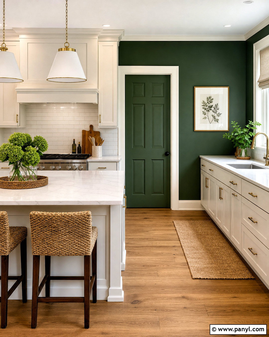 Dark Green Kitchen Walls With White Cabinets - 20 dark green kitchen walls