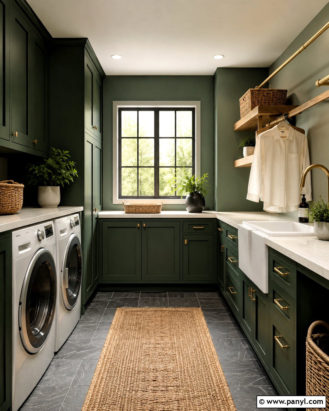 Dark Green Laundry Room - 20 moody laundry room ideas