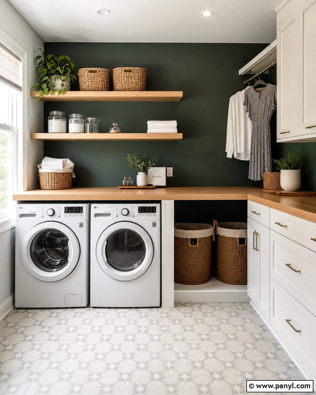 Dark Green Laundry Room Accent Wall - 45 dark green accent wall ideas