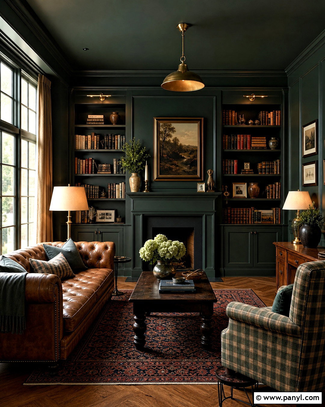 Dark Green Library - 20 green room colors