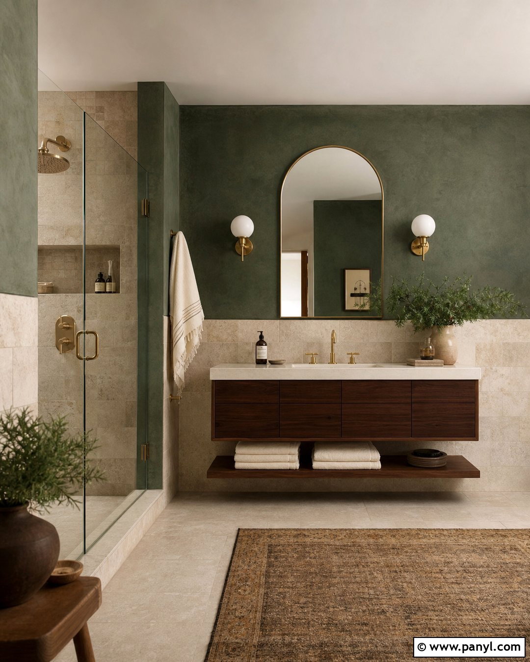 Dark Green Limewash Bathroom - 25 Limewash Dark Green Ideas
