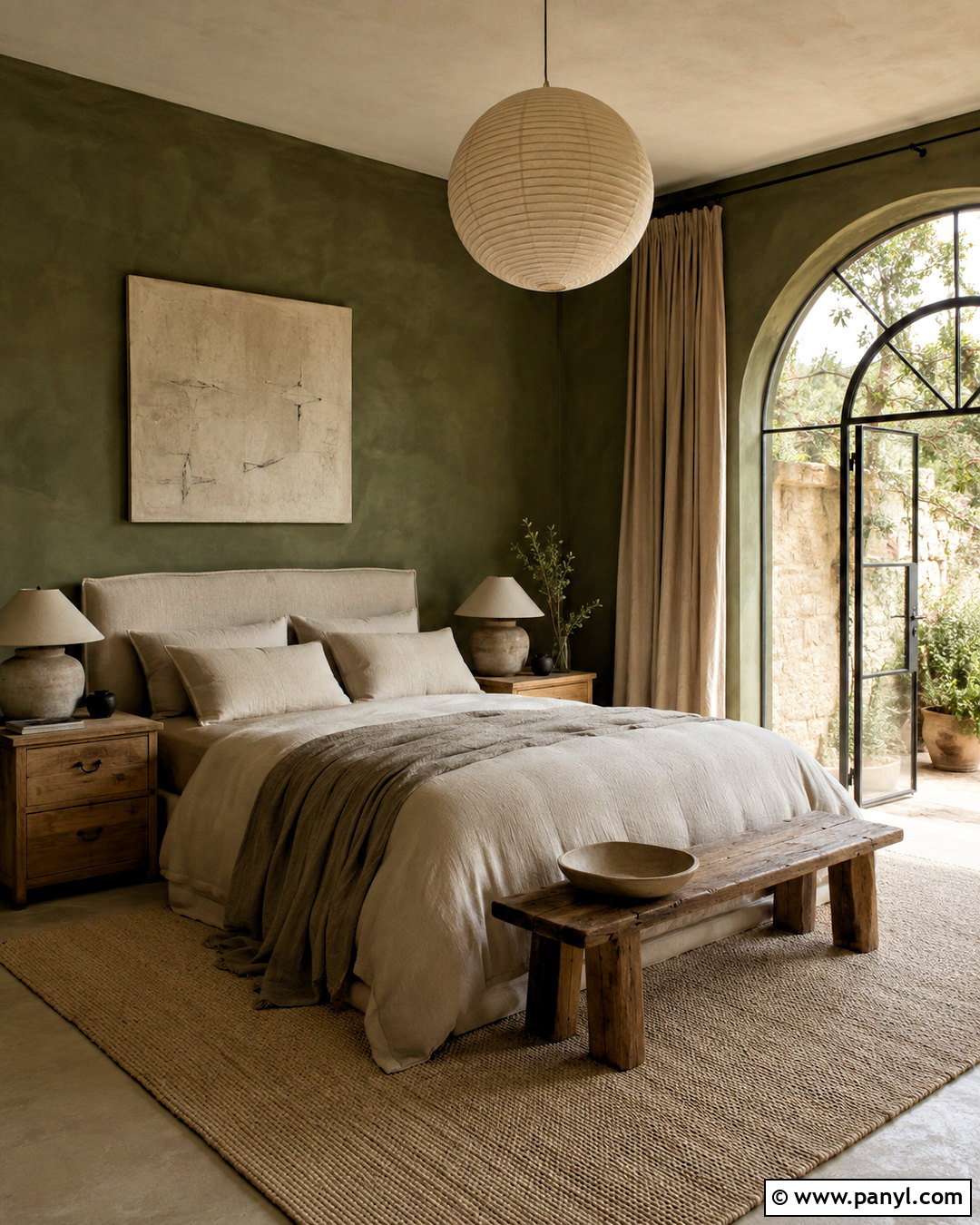 Dark Green Limewash Bedroom - 20 dark green walls bedroom ideas