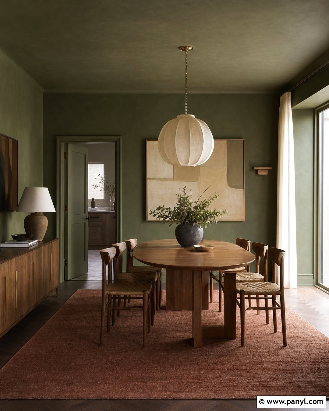 Dark Green Limewash Dining Room - 25 Limewash Dark Green Ideas