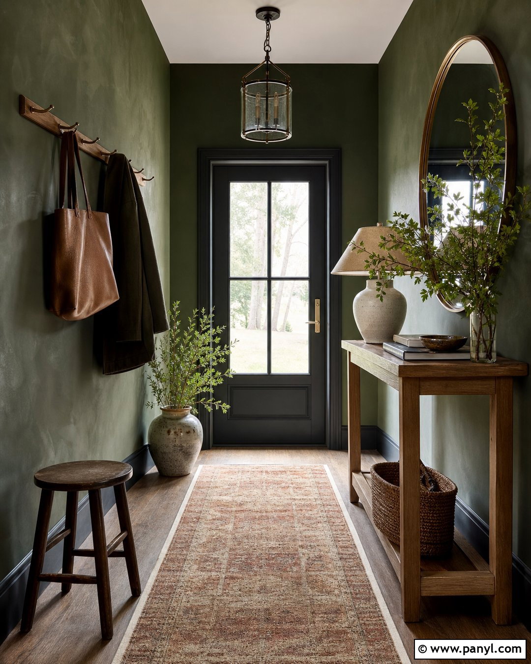 Dark Green Limewash Entryway - 25 Limewash Dark Green Ideas