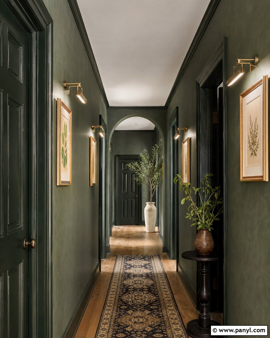 Dark Green Limewash Hallway - 25 Limewash Dark Green Ideas