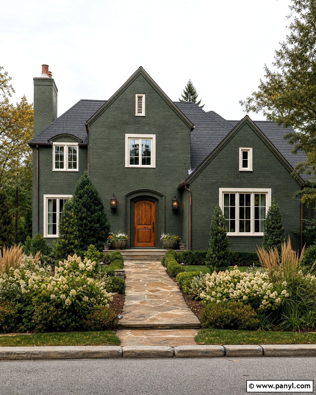 Dark Green Limewash House Exterior - 25 Limewash Dark Green Ideas