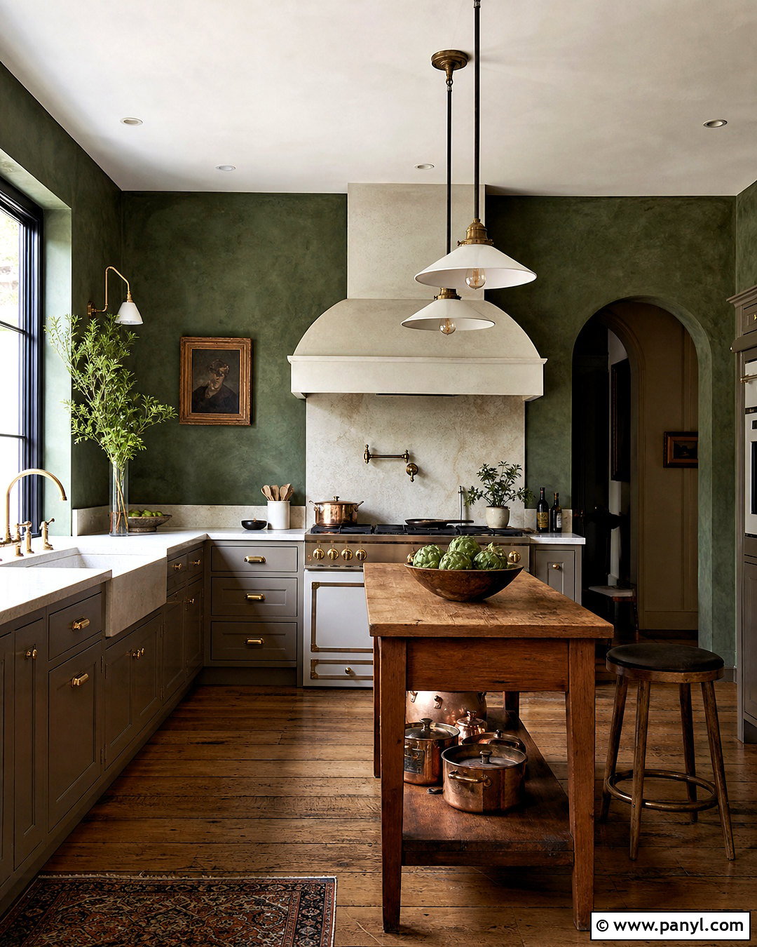 Dark Green Limewash Kitchen Walls - 20 dark green kitchen walls