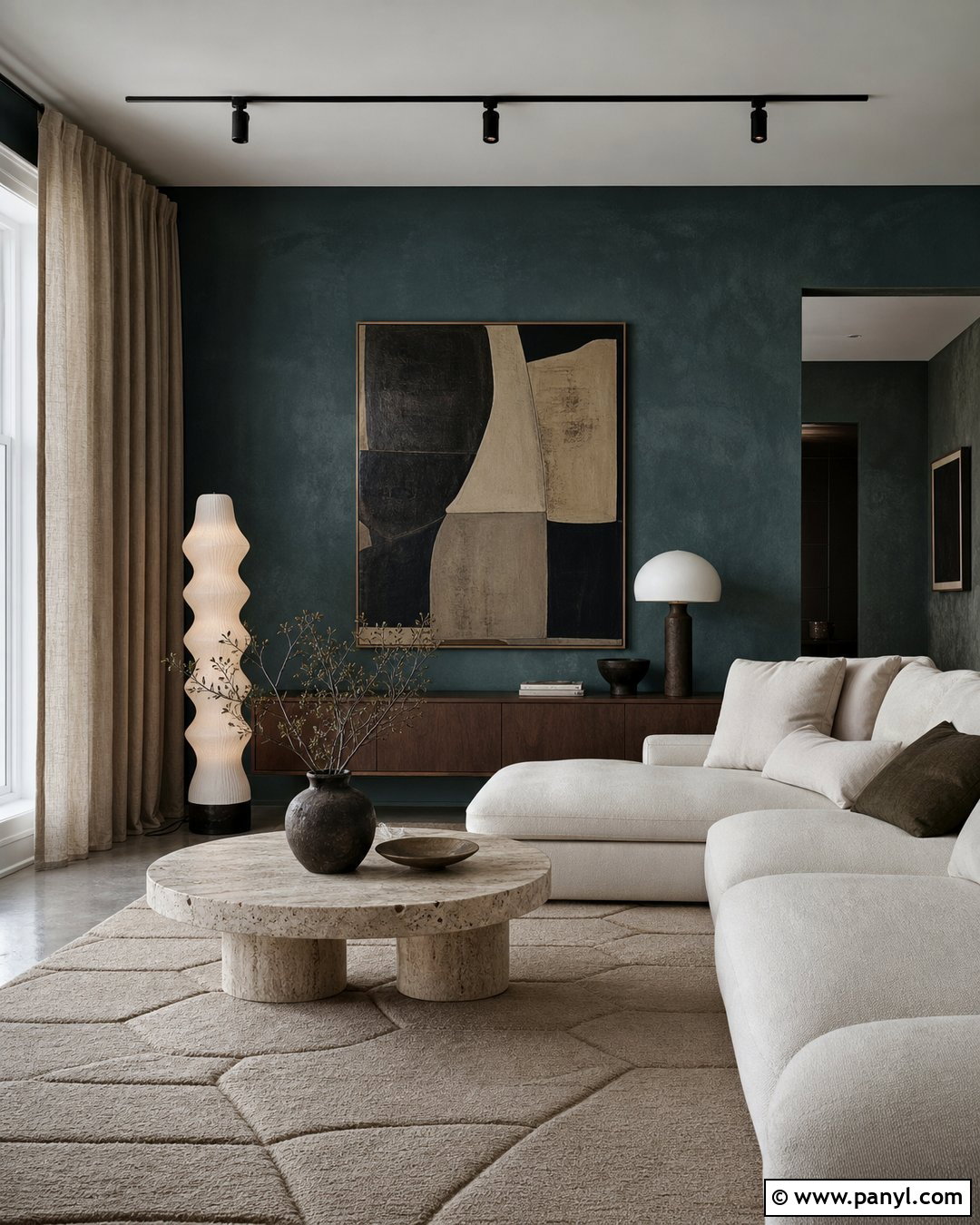 Dark Green Limewash Modern Room - 25 Limewash Dark Green Ideas