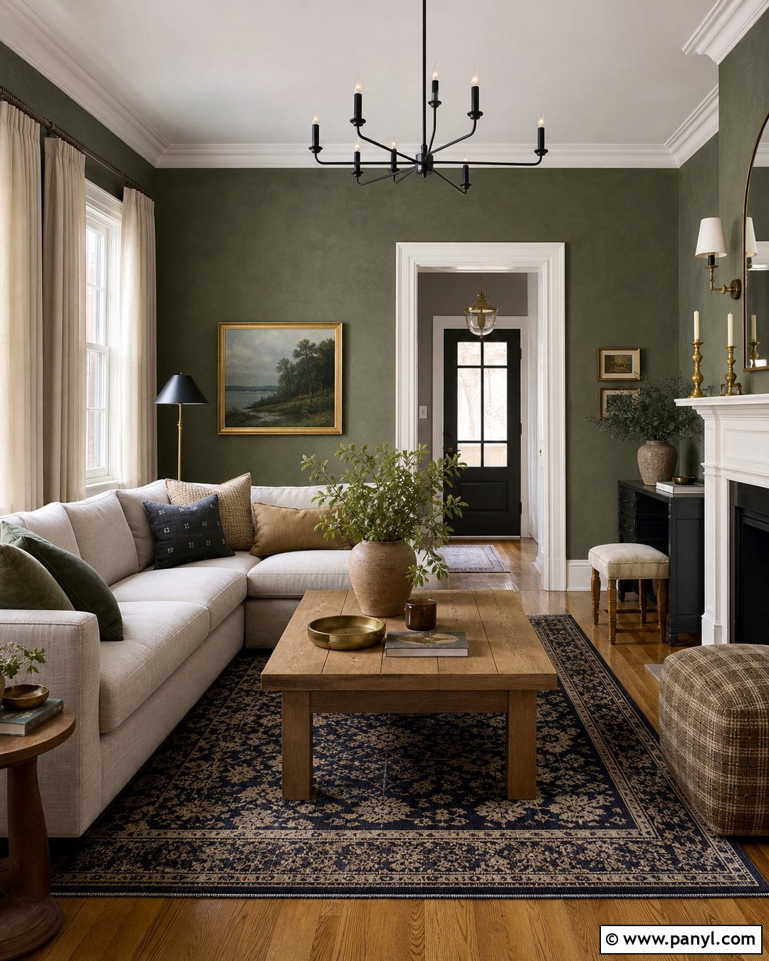 Dark Green Limewash With White Trim - 25 Limewash Dark Green Ideas