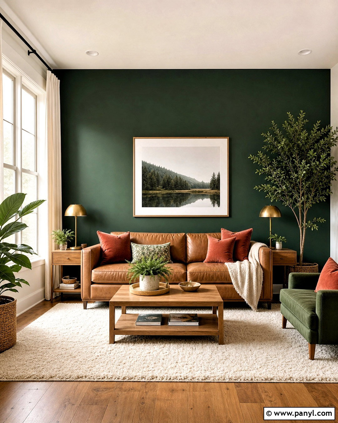 Dark Green Living Room Accent Wall - 20 accent wall ideas