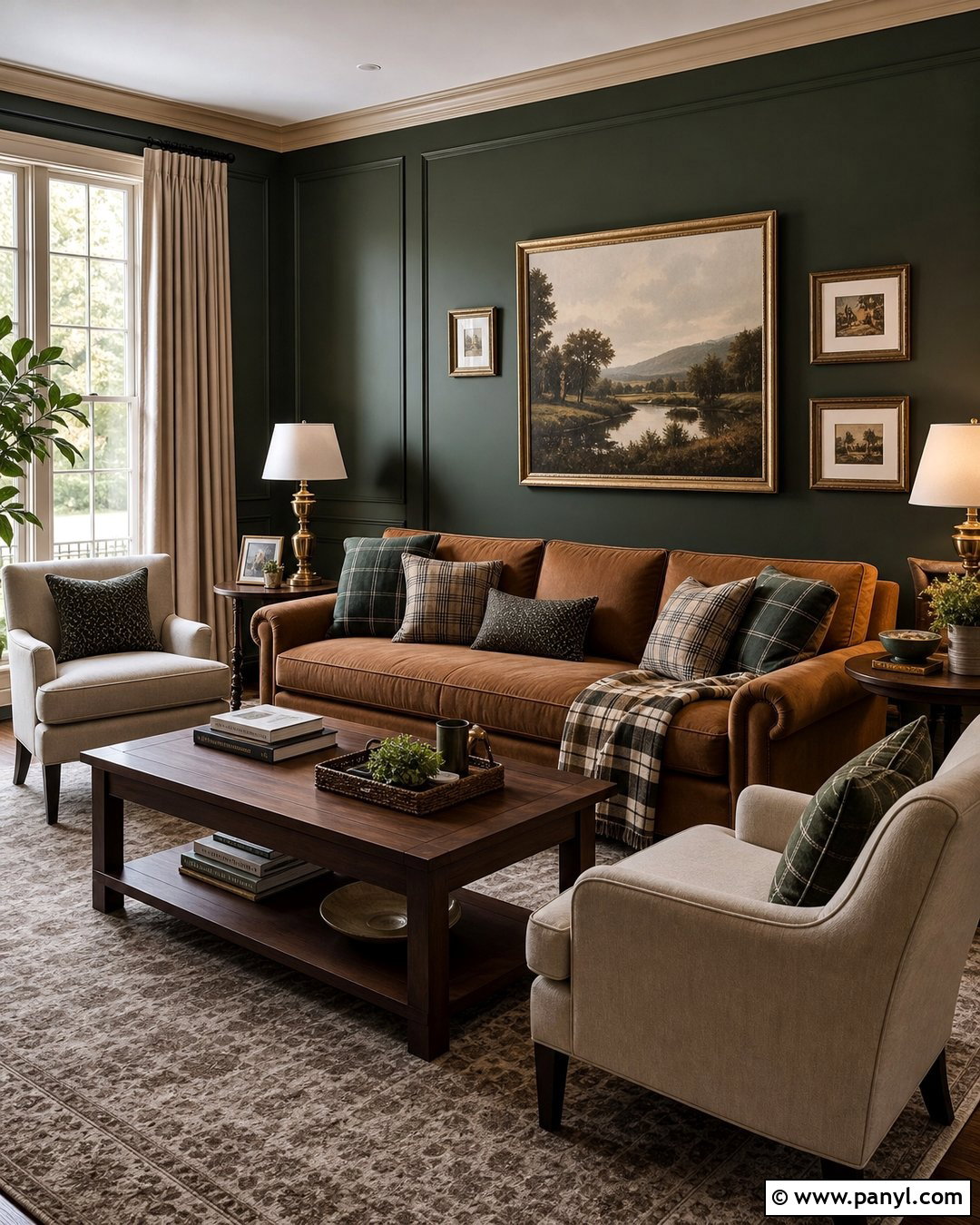 Dark Green Living Room Walls - 45 green painted walls
