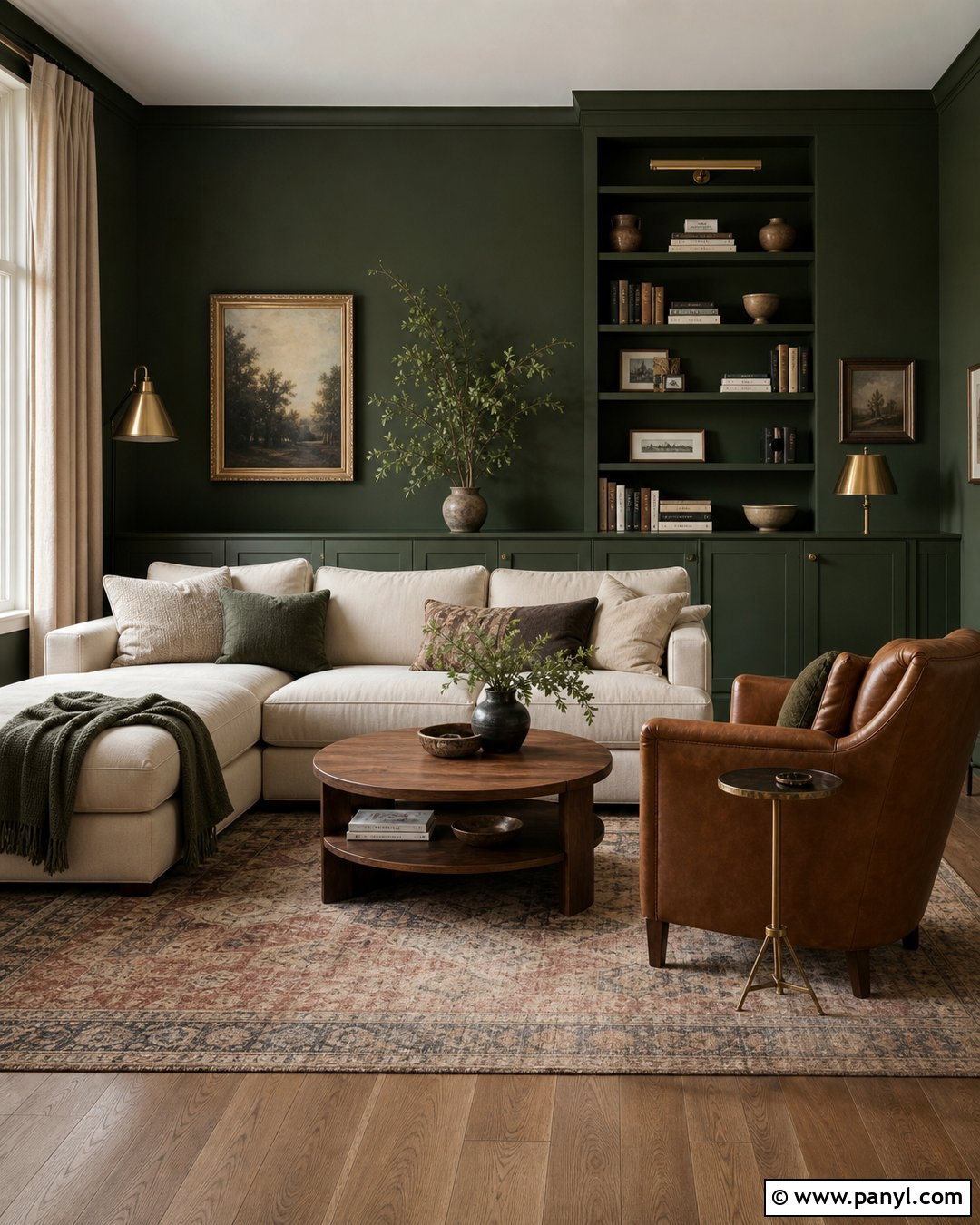 Dark Green Living Room Walls - 50 green walls