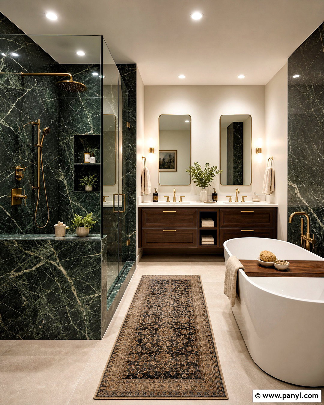 Dark Green Marble Bathroom - 20 dark green bathroom ideas