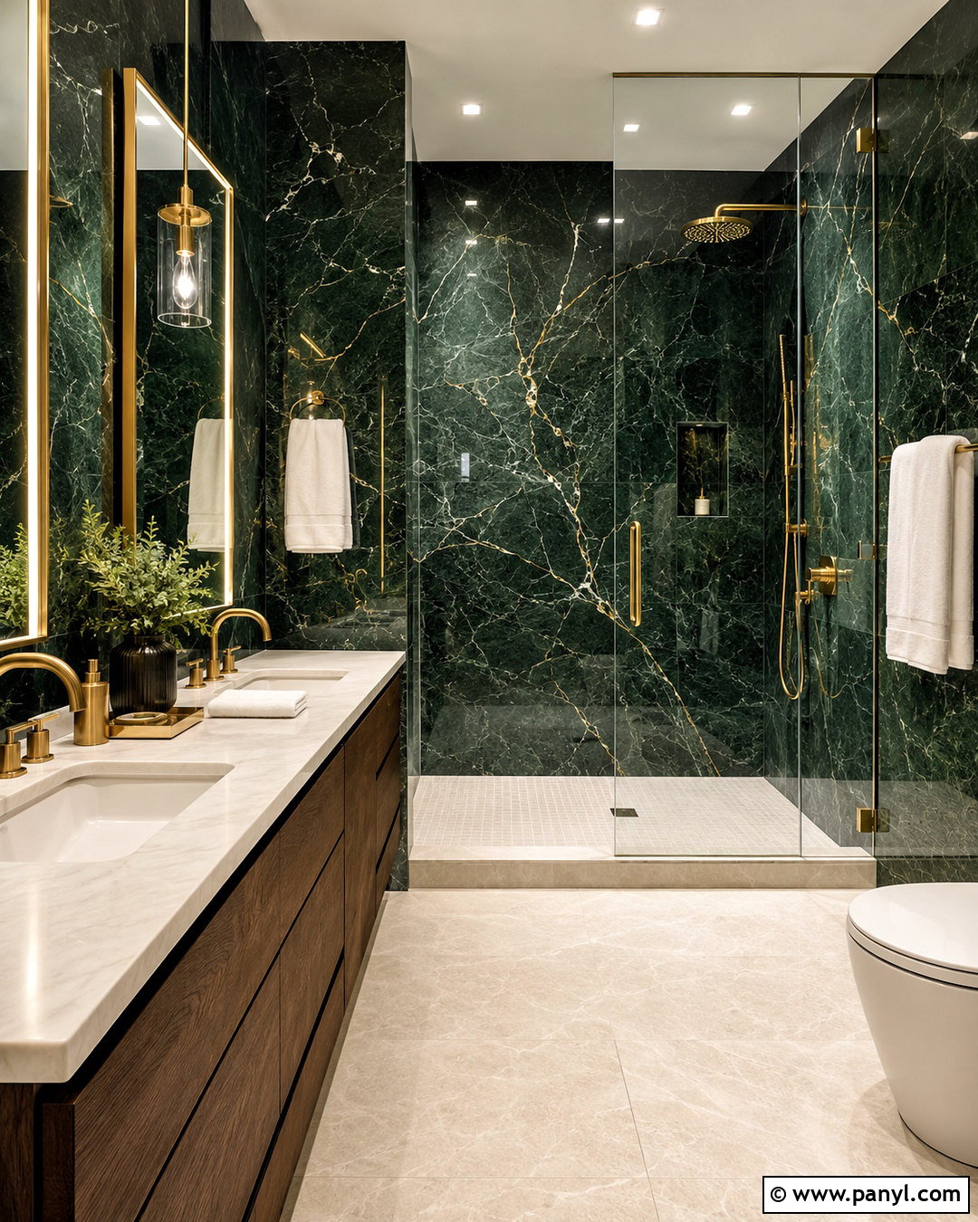 Dark Green Marble Bathroom - 20 dark green bathroom decor ideas