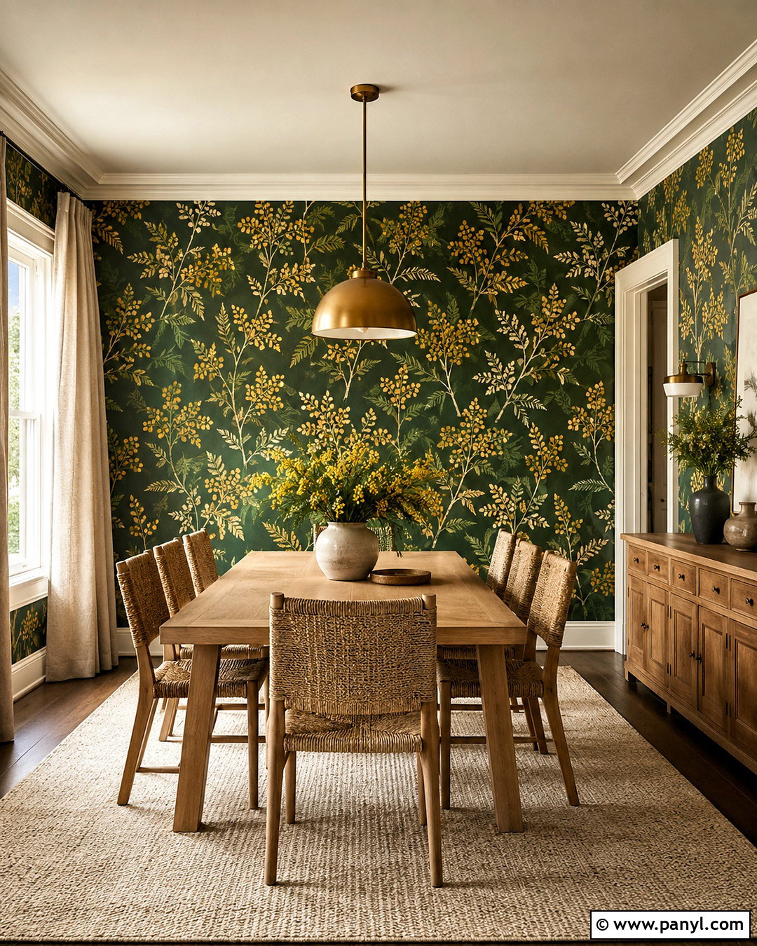 Dark Green Mimosa Wallpaper - 20 mimosa wall ideas