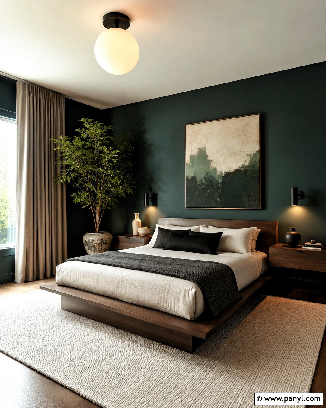 Dark Green Modern Bedroom - 20 dark green moody bedroom ideas