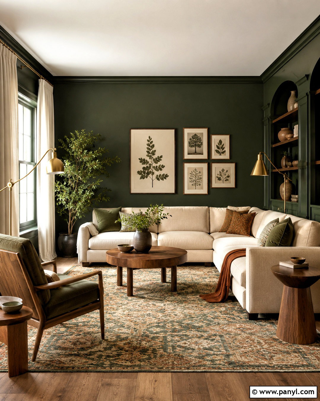 Dark Green Moody Living Room - 20 moody living room ideas