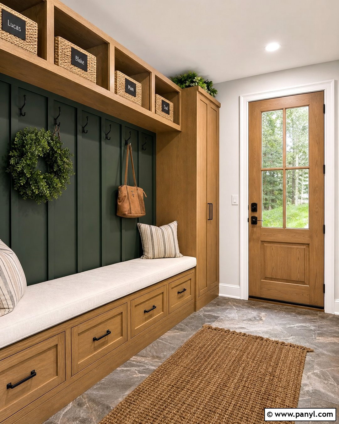 Dark Green Mudroom Accent Wall - 45 dark green accent wall ideas