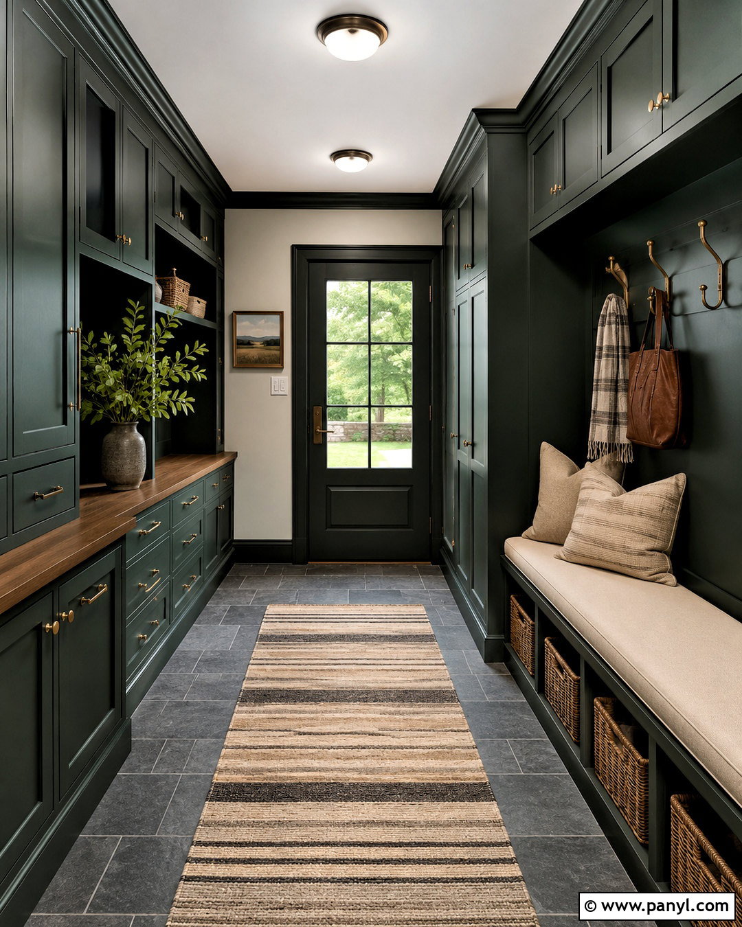 Dark Green Mudroom Cabinets - 20 moody mudroom ideas