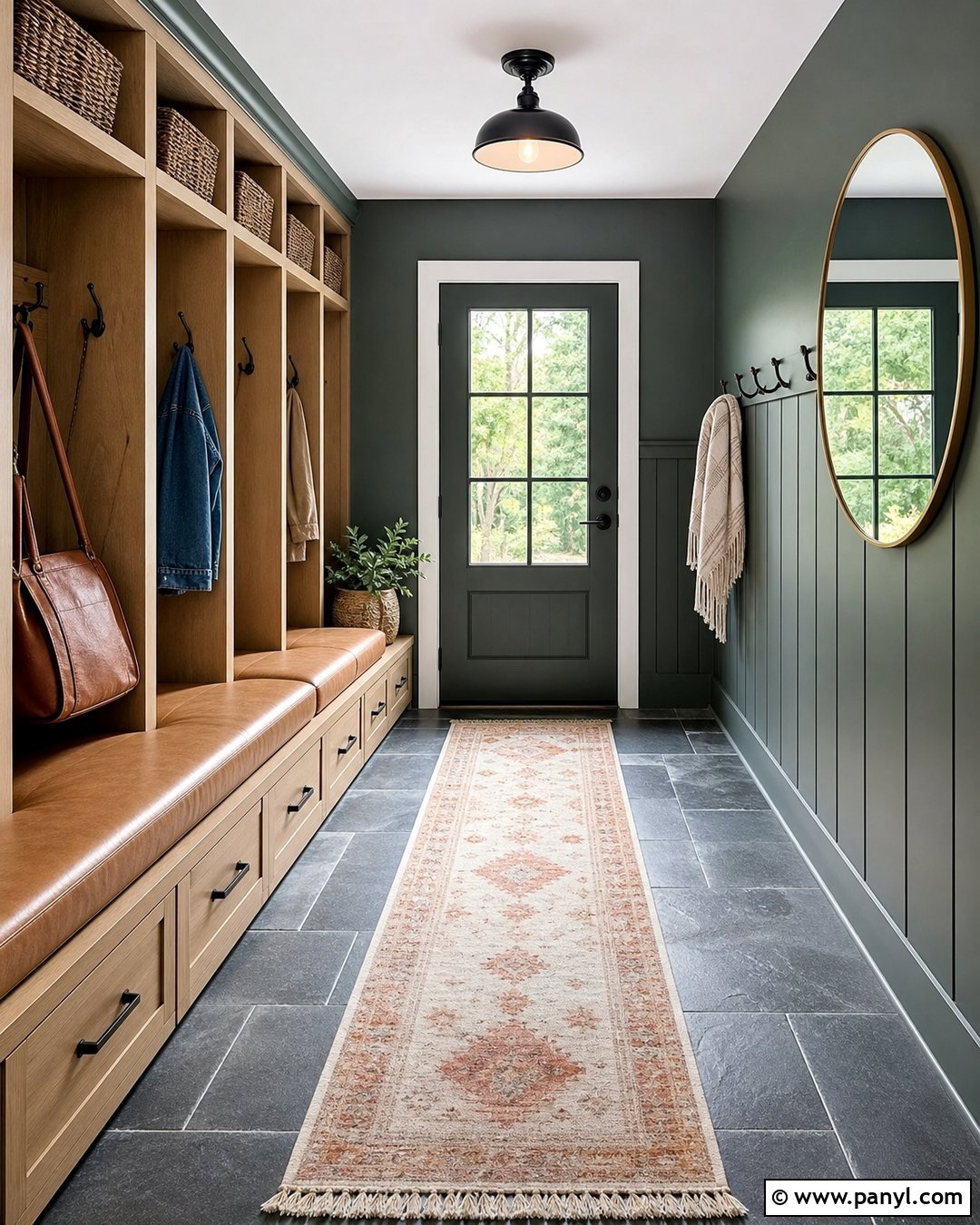 Dark Green Mudroom Walls - 45 dark green walls