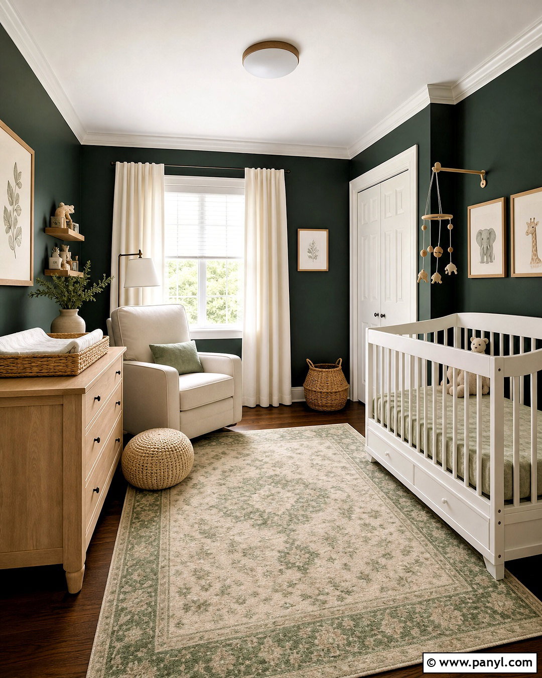 Dark Green Nursery Walls With White Trim - 20 dark walls white trim ideas