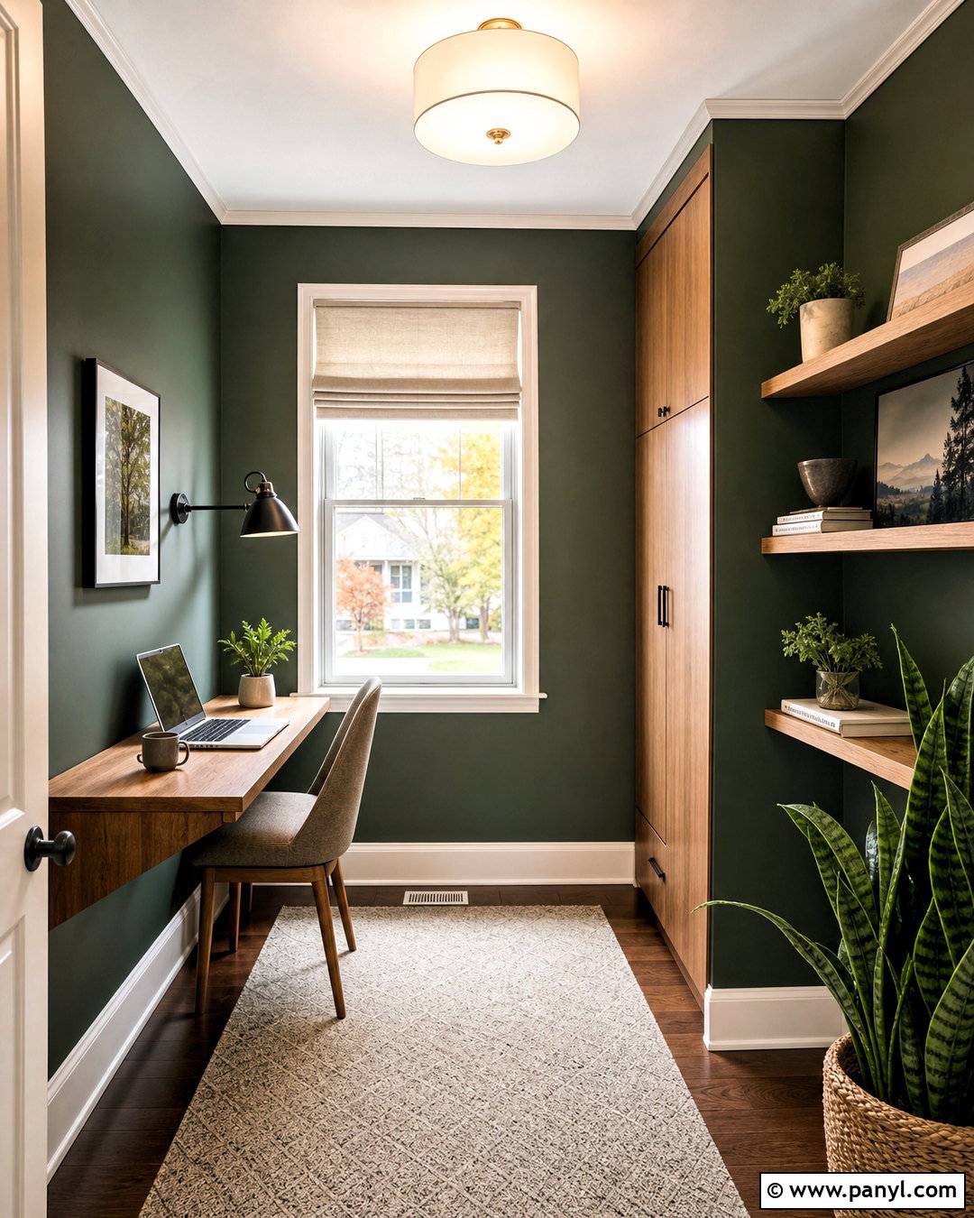 Dark Green Office Walls For Small Spaces - 20 dark green office walls