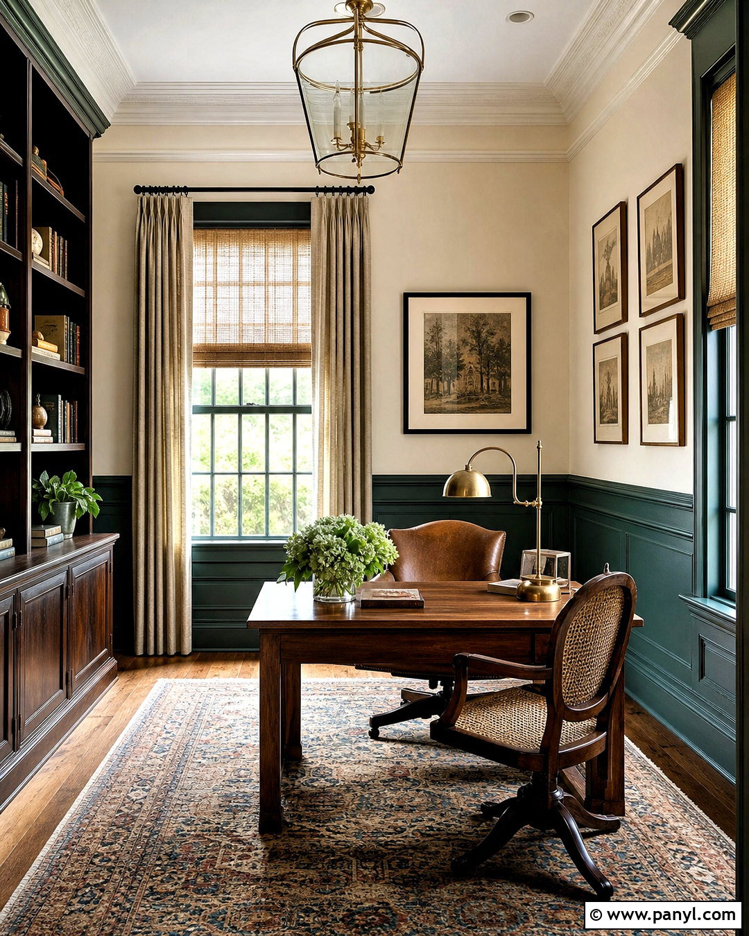 Dark Green Office Walls With Wainscoting - 20 dark green office walls