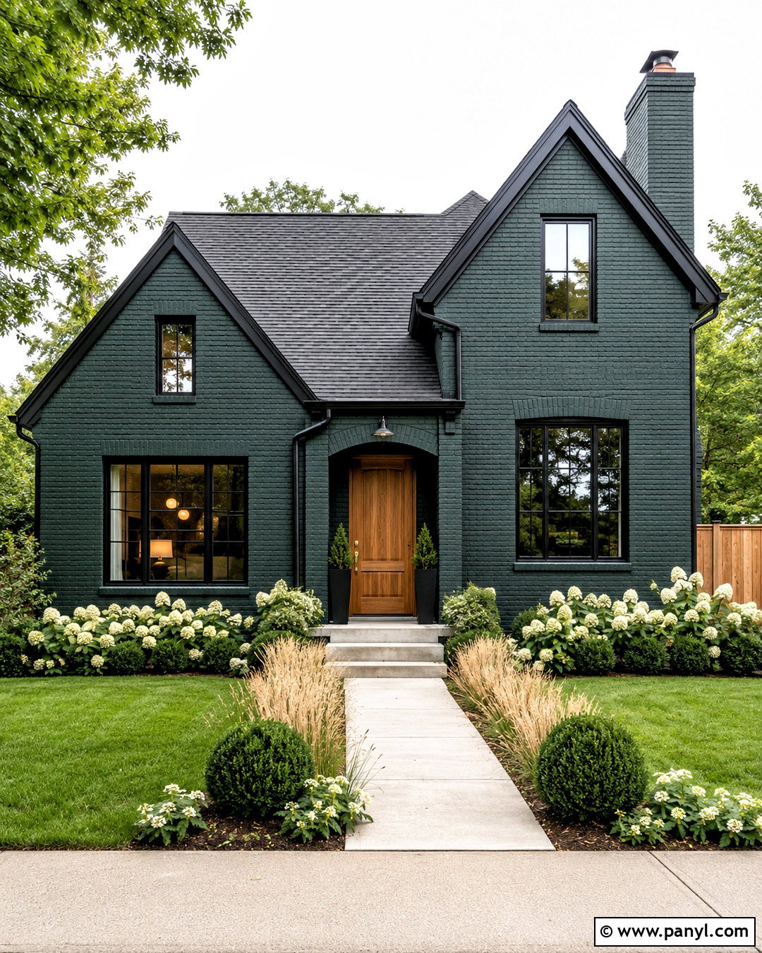 Dark Green Painted Brick Exterior - 20 painted brick wall exterior ideas