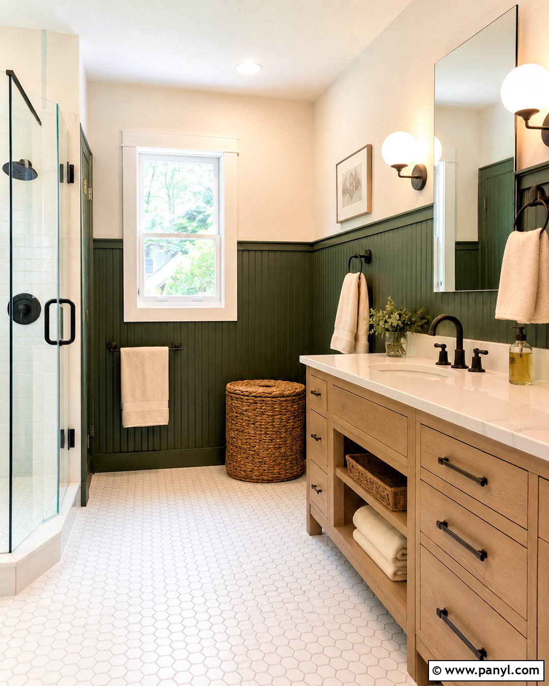 Dark Green Panelling Bathroom - 20 dark green panelling ideas