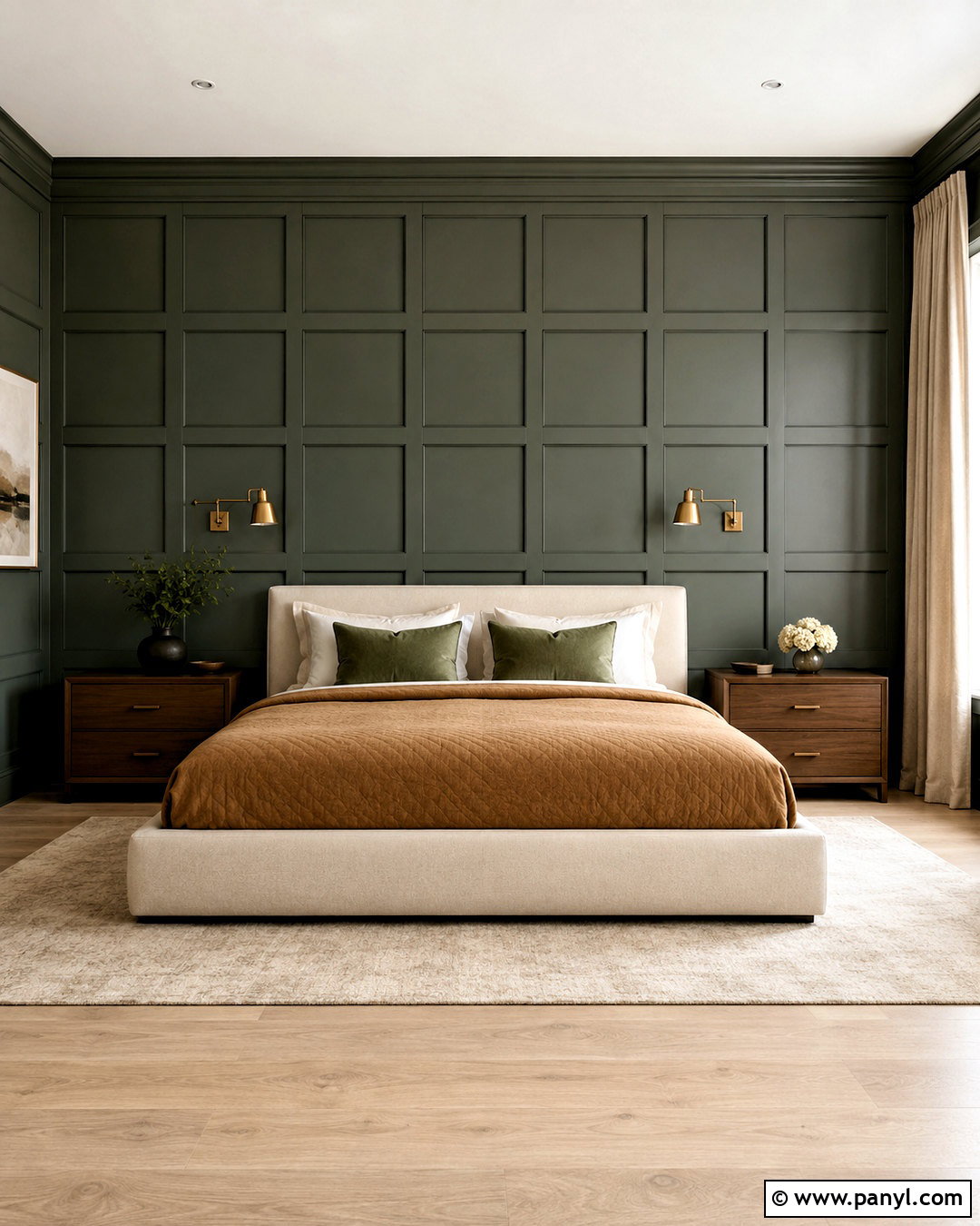 Dark Green Panelling Bedroom Wall - 20 dark green panelling ideas