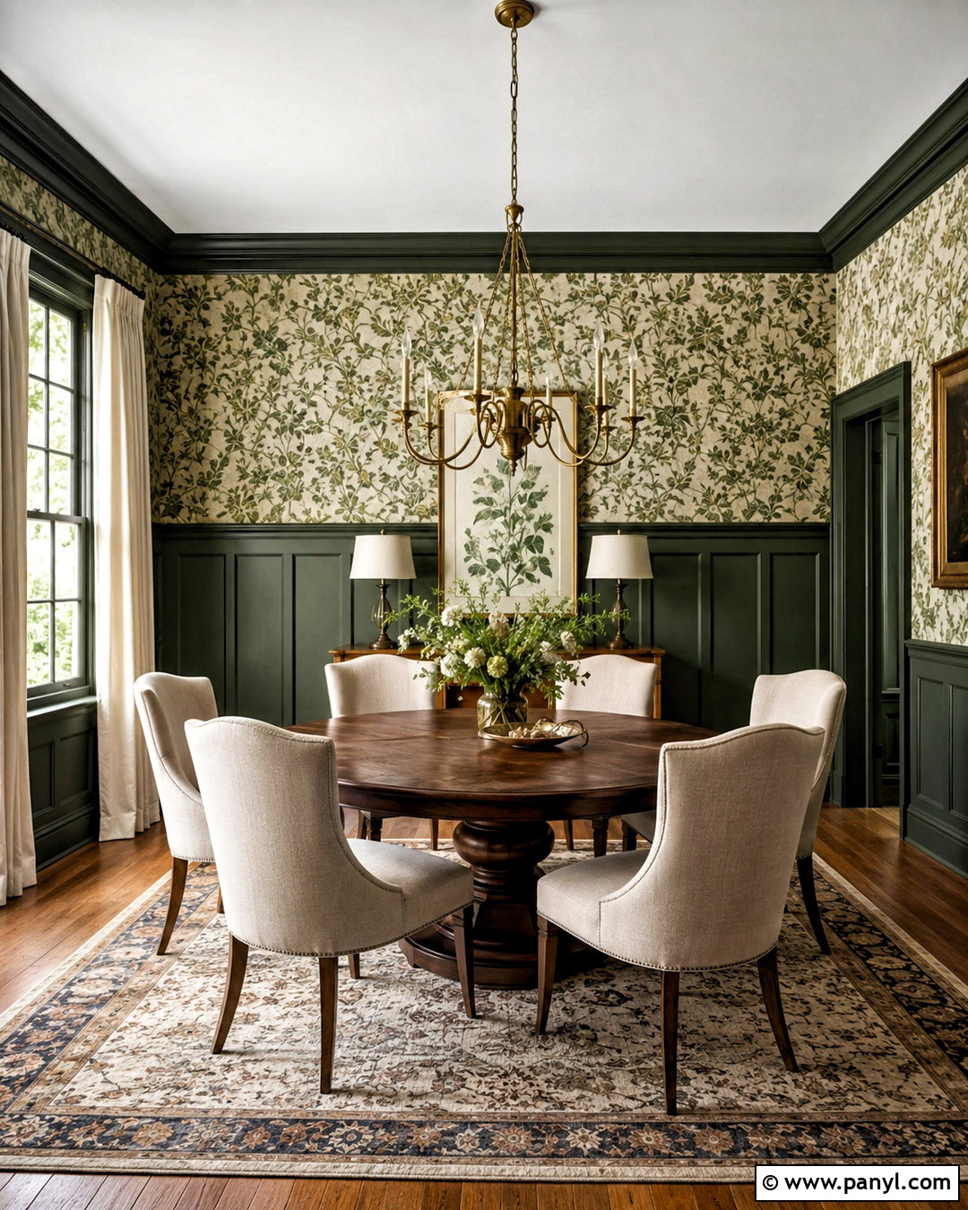Dark Green Panelling Dining Room - 20 dark green panelling ideas