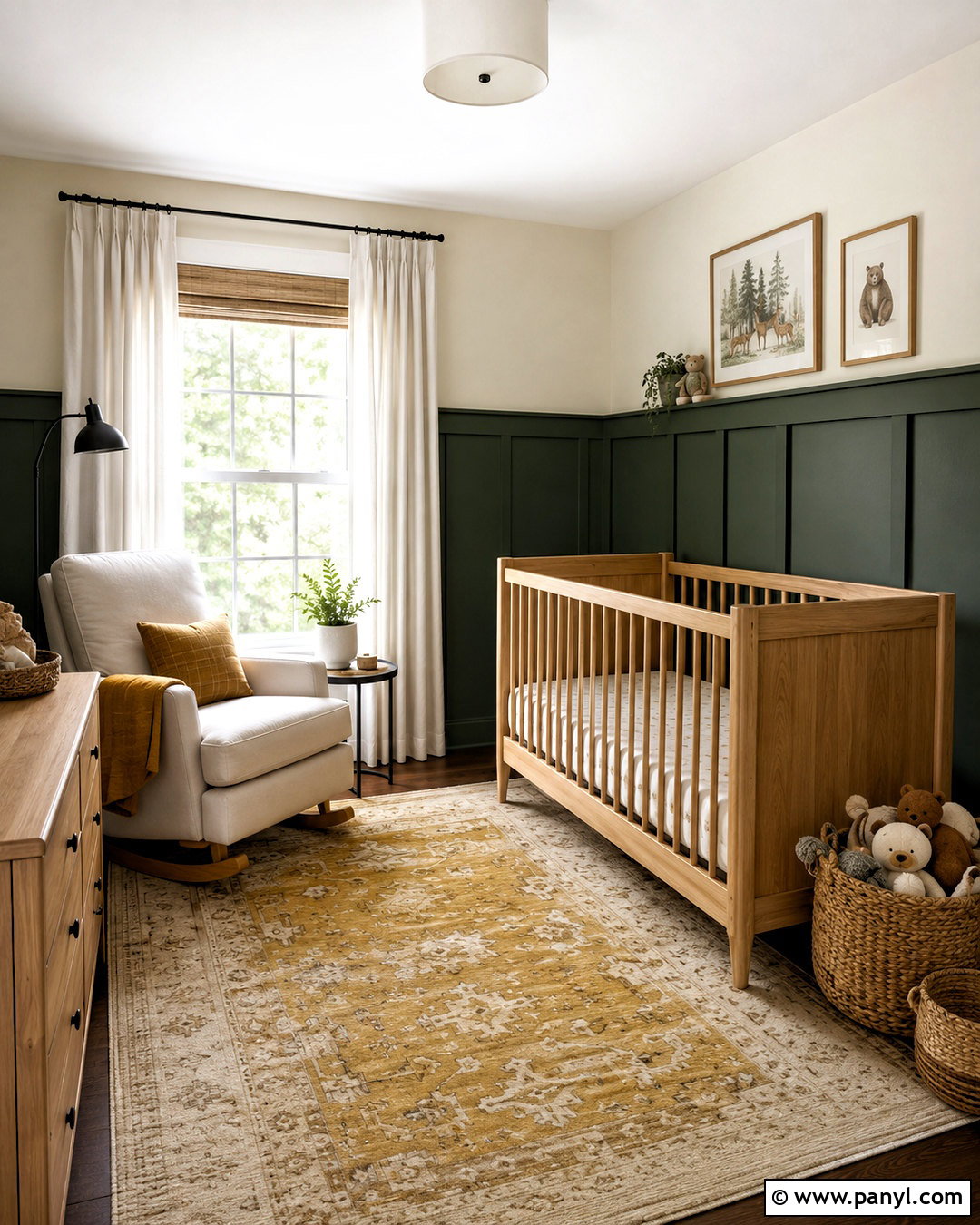 Dark Green Panelling Nursery - 20 dark green panelling ideas