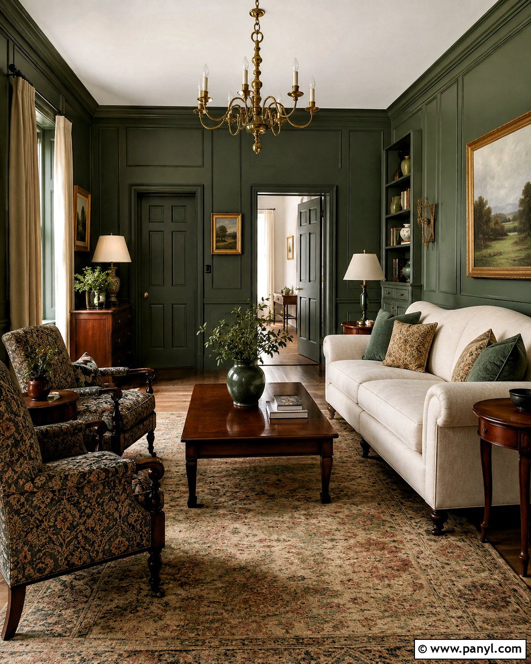 Dark Green Panelling Picture Frame Molding - 20 dark green panelling ideas