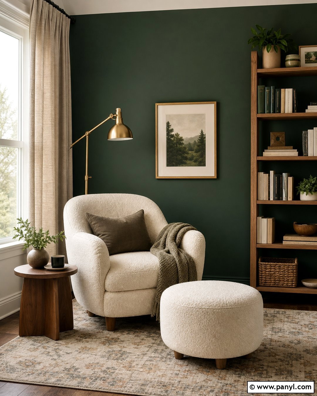 Dark Green Reading Nook Accent Wall - 45 dark green accent wall ideas