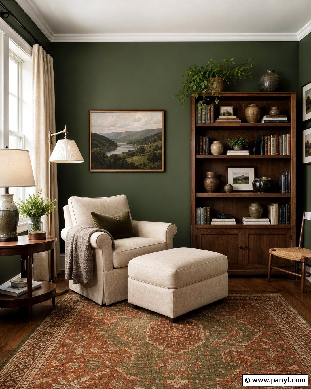 Dark Green Reading Room Walls - 45 dark green walls