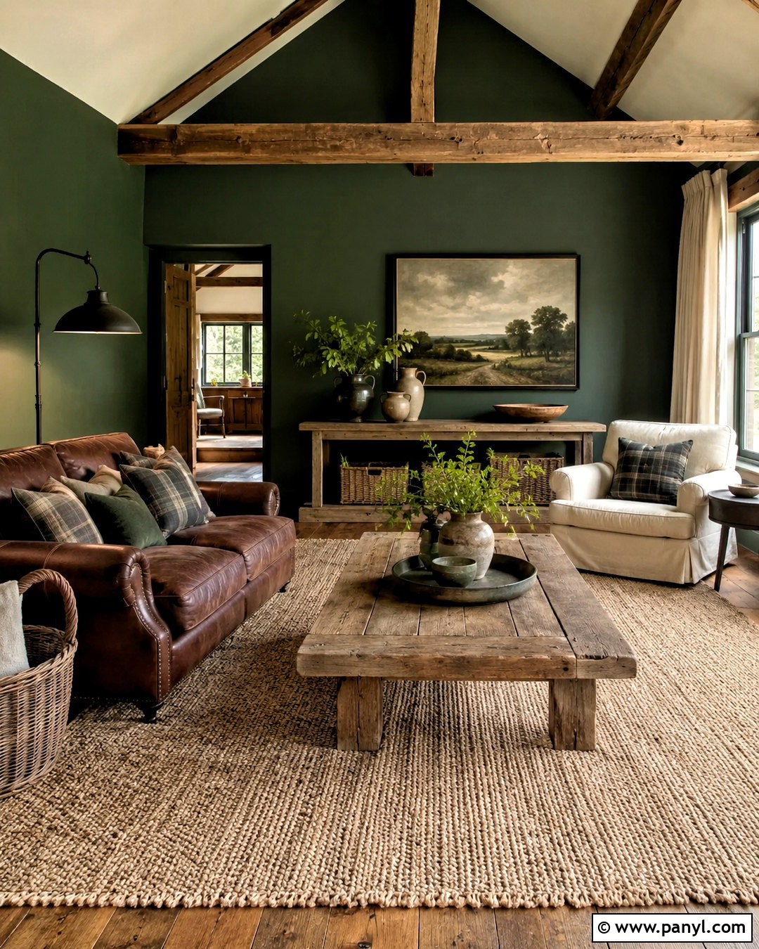 Dark Green Rustic Lounge - 20 dark green lounge ideas