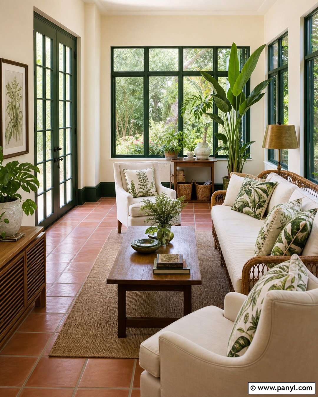 Dark Green Skirting Boards In A Sunroom - 35 Dark Skirting Boards Light Walls
