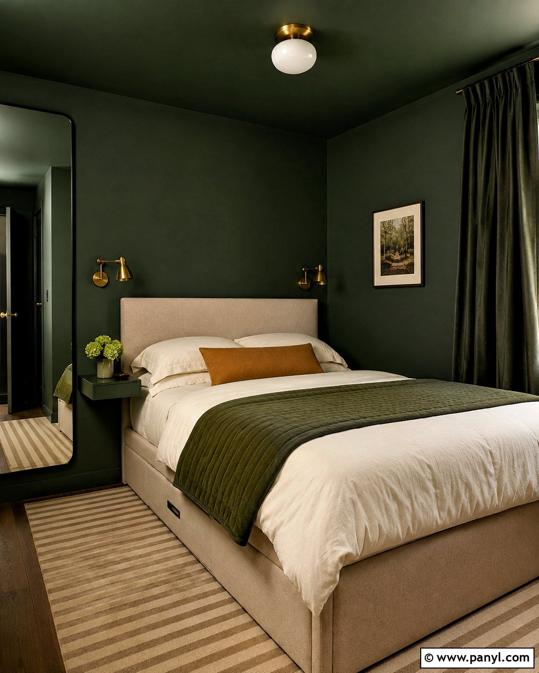 Dark Green Small Bedroom - 20 dark green moody bedroom ideas