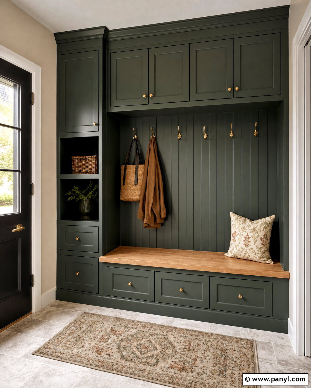 Dark Green Small Mudroom - 20 small mudroom ideas