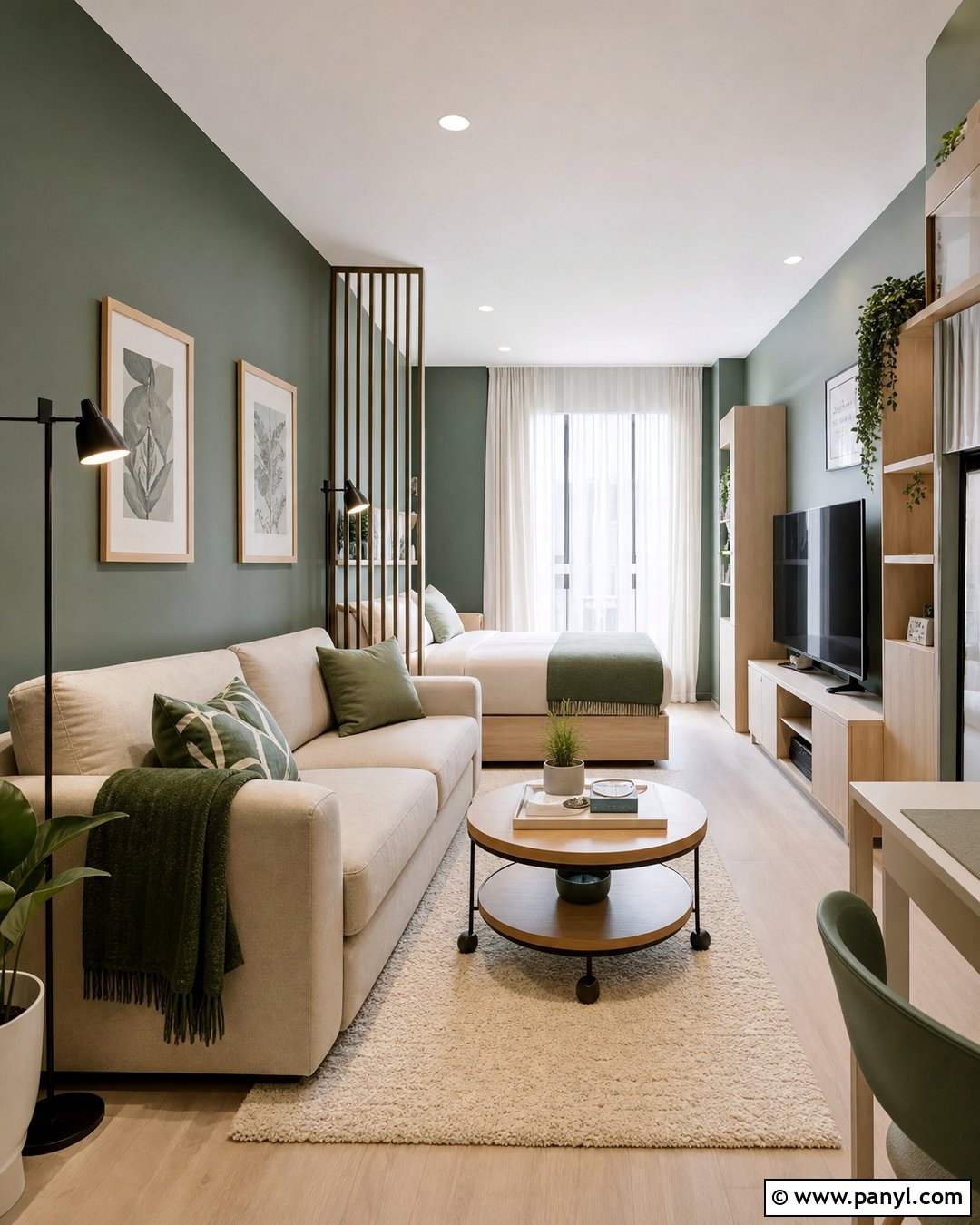 Dark Green Studio Apartment Wall - 30 dark green wall color ideas