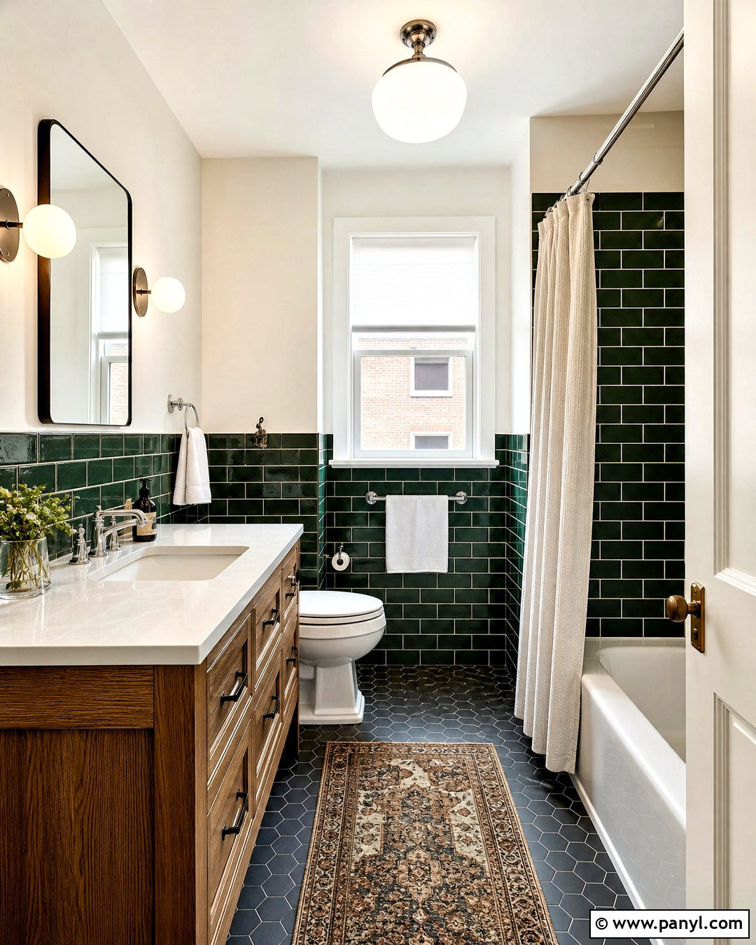 Dark Green Subway Tile Bathroom - 20 dark green bathroom ideas
