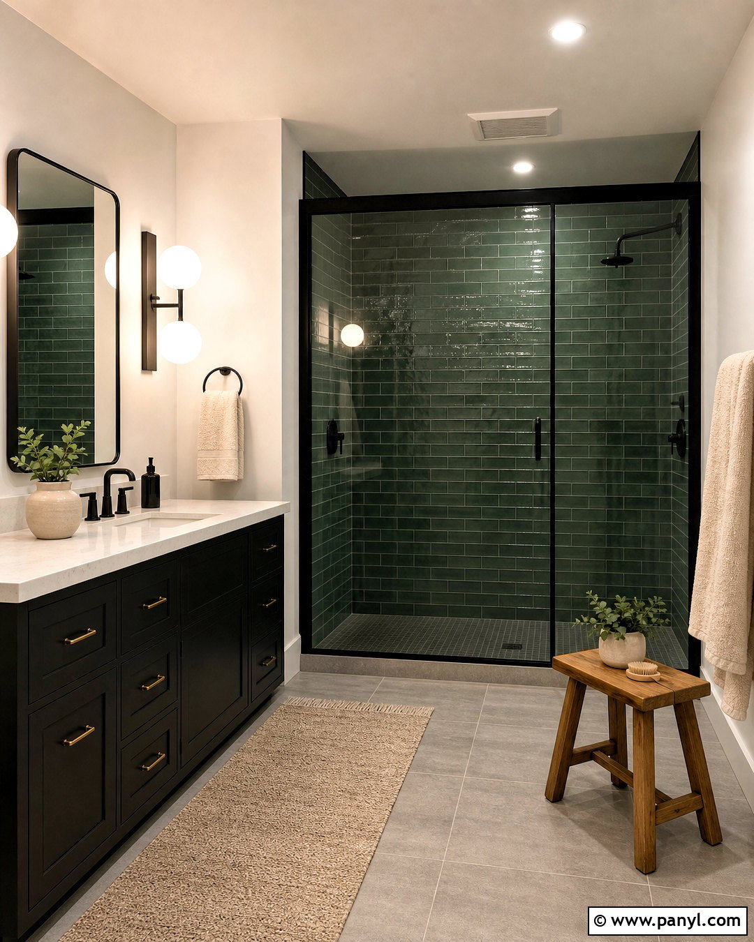 20 Dark Green and Black Bathroom Ideas for Modern Style